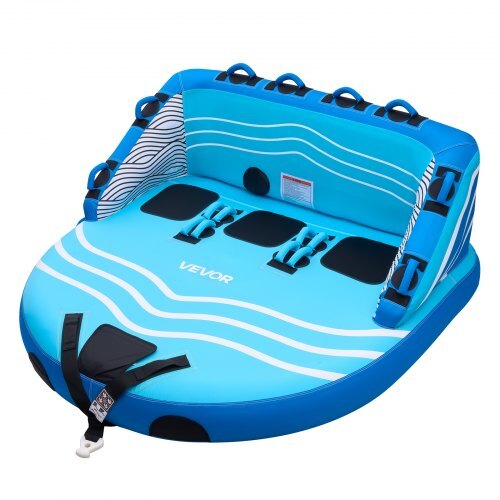 Towable Tubes for Boating, 3-Rider Inflatable Towable Tube for Boat to Pull, 510 lbs Capacity Water Sports Boating Tubes - with Full Nylon Cover, Dual Tow Points, Safety Valve & Padded Handles