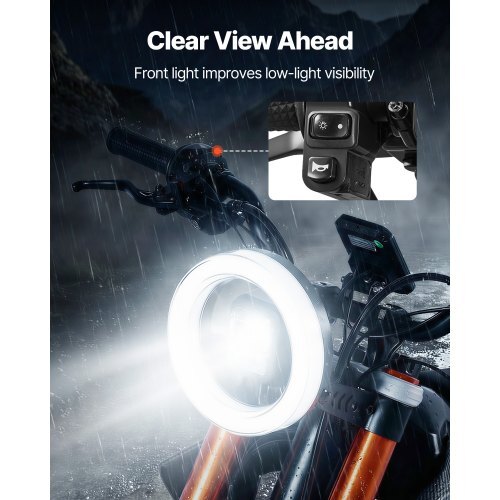 Electric Dirt Bike for Teens Adults, 2000W Motor, 31 MPH Speed, 31 Miles Max Range, 48V 22.5Ah Battery, Off-Road Motorcycle with Light, Display, Dual Suspension & Hydraulic Brakes for Age 14+