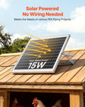 Solar Powered Fan, 15W Solar Panel with 2 Fans, Adjustable Solar Panel Angle, 2668 RPM High-Speed, Flexible Installation, Fast Air Exchange for Greenhouse, Grow Tents, Chicken Coops, Shelters