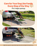 Dog Stairs for Car, 4 Steps Extra Wide Foldable Dog Ramp for Large Dogs with Non-Slip Surface, Portable Lightweight Pet Stairs Ladder for Car, SUV, Truck, High Bed, Sofa, Support up to 200 lbs