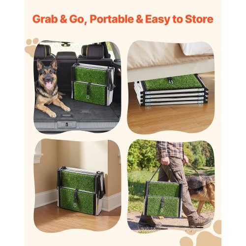 Dog Stairs for Car, 4 Steps Extra Wide Foldable Dog Ramp for Large Dogs with Non-Slip Surface, Portable Lightweight Pet Stairs Ladder for Car, SUV, Truck, High Bed, Sofa, Support up to 200 lbs