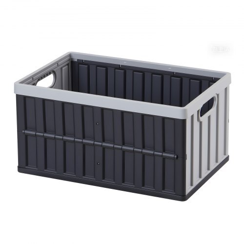 Plastic Collapsible Storage Bins with Lids, 65L 2 Packs, Stackable Folding Storage Crates with Handles, Holds 84 lbs Per Bin, Heavy Duty Containers, Space-Saving Baskets, for Home Organizing