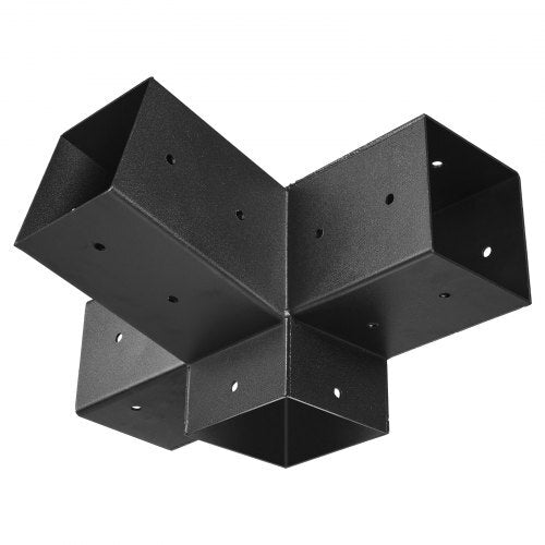 Pergola Kit, 4x4 Inch 4-Way Slanted Bracket for 3.5x3.5 Inch Wood Beams in Actual Size, Carbon Steel Pergola Bracket with Post Base and Wall Mount Base, for Outdoor Pergolas, Gazebos, Sheds