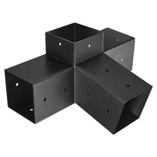 Pergola Kit, 4x4 Inch 4-Way Slanted Bracket for 3.5x3.5 Inch Wood Beams in Actual Size, Carbon Steel Pergola Bracket with Post Base and Wall Mount Base, for Outdoor Pergolas, Gazebos, Sheds
