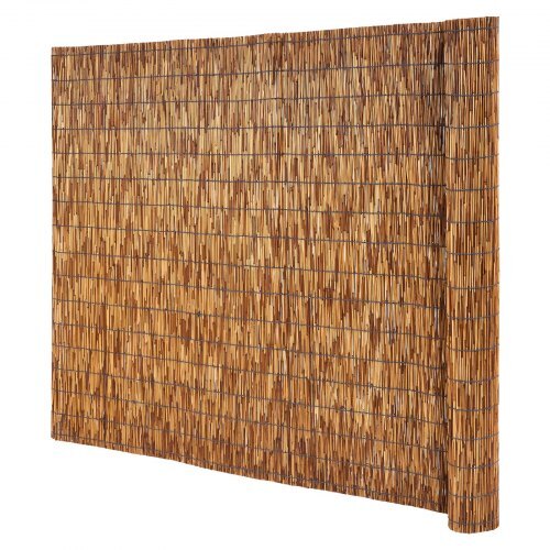 Natural Reed Fencing, 4 ft x 16.4 ft, 2 Pack Decorative Natural Reed Fencing Roll, Decorative Fence for Divider, Privacy Screen Panel Curtain for Balcony Patio Garden Backyard Outdoor, Brown