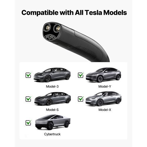 Level 2 Tesla Charger, 40 Amp Adjustable Current, 240V Portable Home Electric Car EV Charger with 25 ft Charging Cable, NEMA 14-50P Plug, LCD Display, NACS Connector, for Tesla Model Y/X/3/S
