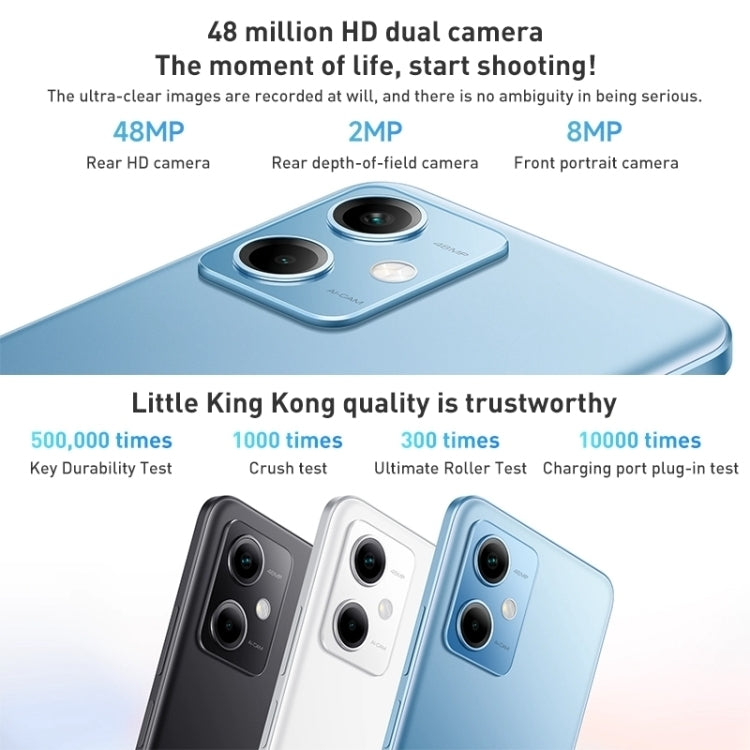 Xiaomi Redmi Note 12 5G, 48MP Camera, 8GB+256GB, Dual Back Cameras, 5000mAh Battery, Side Fingerprint Identification, 6.67 inch MIUI 13 Qualcomm Snapdragon 4 Gen1 Octa Core up to 2.0GHz, Network: 5G, Dual SIM, IR, Not Support Google Play(Blue)