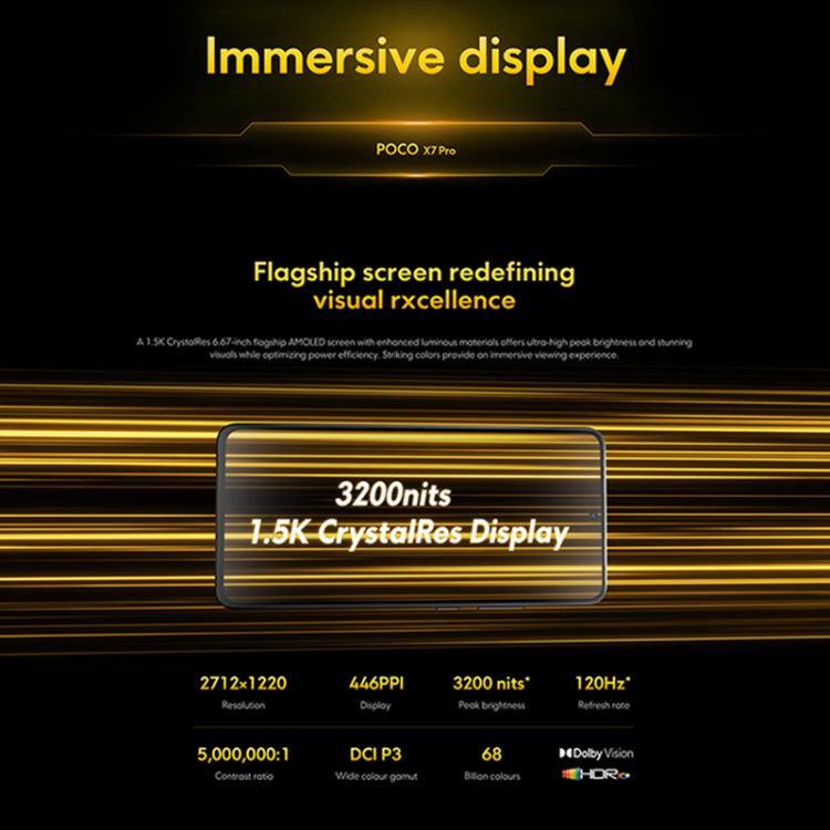 [HK Warehouse] Xiaomi POCO X7 Pro 5G Global, 12GB+256GB, In-screen Fingerprint, 6.67 inch Xiaomi HyperOS 2 MediaTek Dimensity 8400-Ultra Octa Core, NFC, Network: 5G (Black)