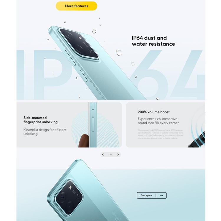 [HK Warehouse] Xiaomi POCO C85 Global, 8GB+256GB, Side Fingerprint, 6.9 inch Xiaomi HyperOS 2 MediaTek Helio G81-Ultra Octa Core, NFC, Network: 4G (Black)