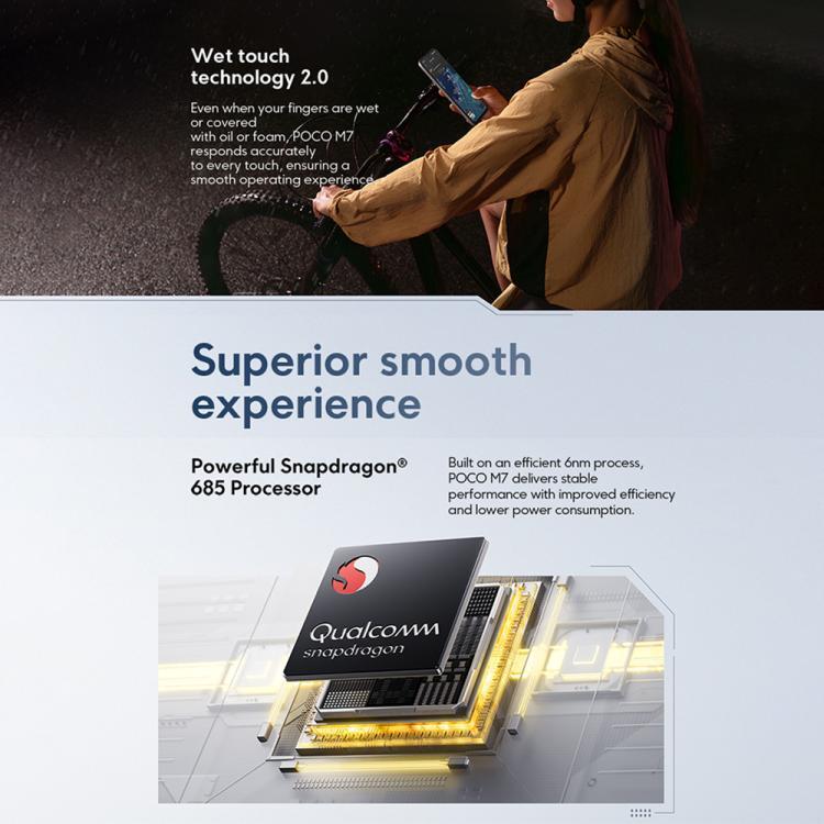[HK Warehouse] Xiaomi POCO M7 Global, 8GB+256GB, Side Fingerprint, 6.9 inch Xiaomi HyperOS 2 Snapdragon 685 4G Octa Core, NFC, Network: 4G (Black)