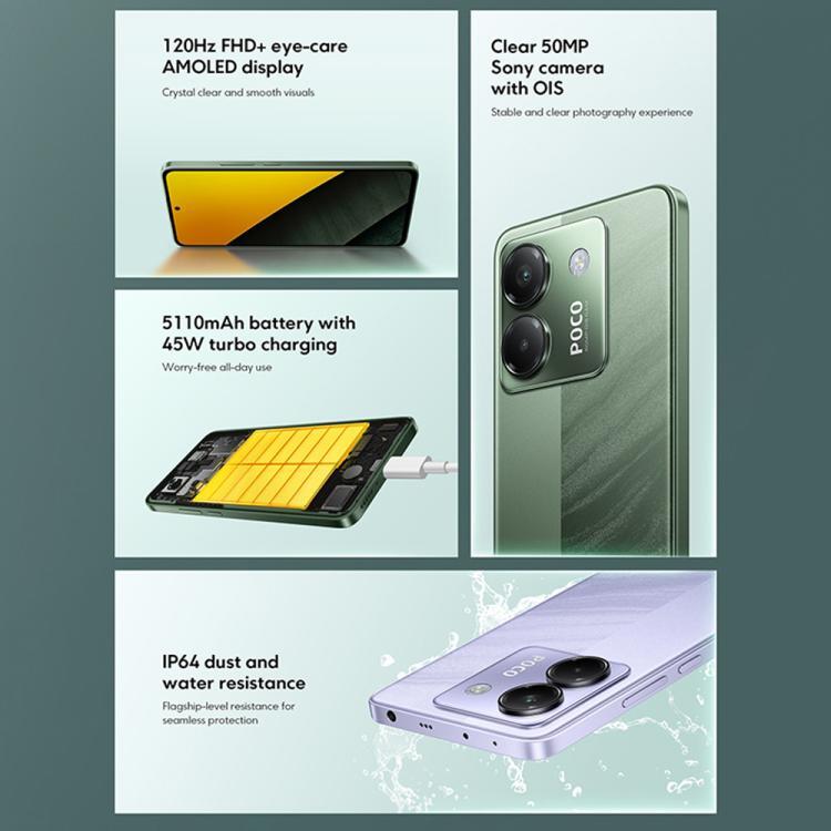 [HK Warehouse] Xiaomi POCO M7 Pro 5G Global, 8GB+256GB, In-screen Fingerprint, 6.67 inch Xiaomi HyperOS 2 MediaTek Dimensity 7025-Ultra Octa Core, NFC, Network: 5G (Purple)