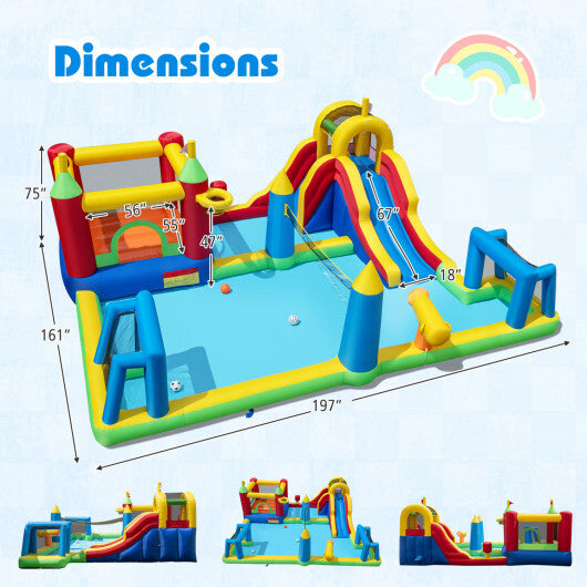 Inflatable Water Slide Bounce House 9-in-1 Jumping Castle with 780W Blower