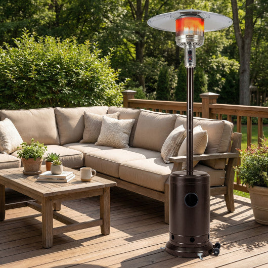 50 000 BTU Patio Propane Gas Heater with Stainless Steel Burner-Bronze - Color: Bronze