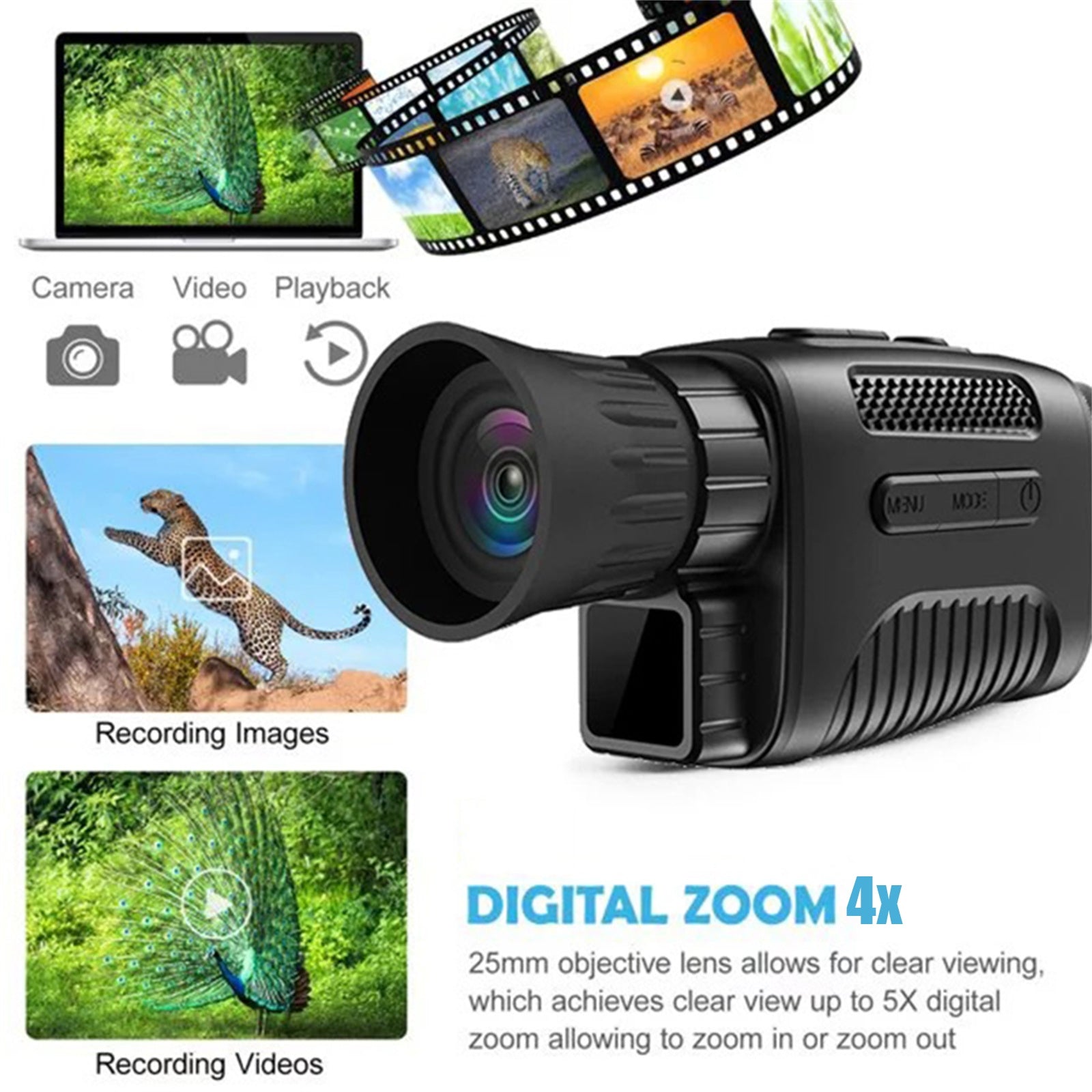 US Nv650 Monocular-Telescope 1080p HD Infrared Night Vision Device Camouflage