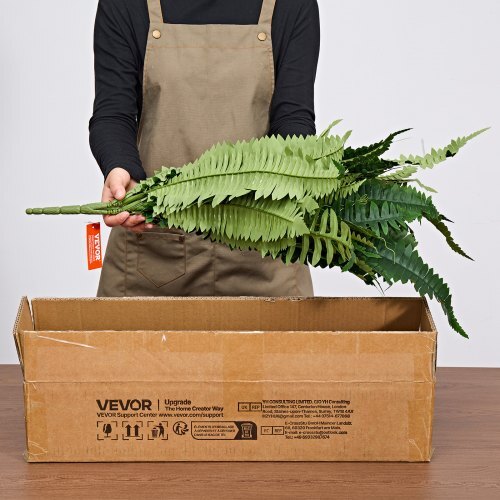 Artificial Ferns, 48 Inch Fake Boston Fern Bush Plant with 67 Fronds, Faux Greenery for Indoor/Outdoor Decor, Silk & LDPE, Suitable for Home Porch Garden Office Living Room Planter, Set of 2