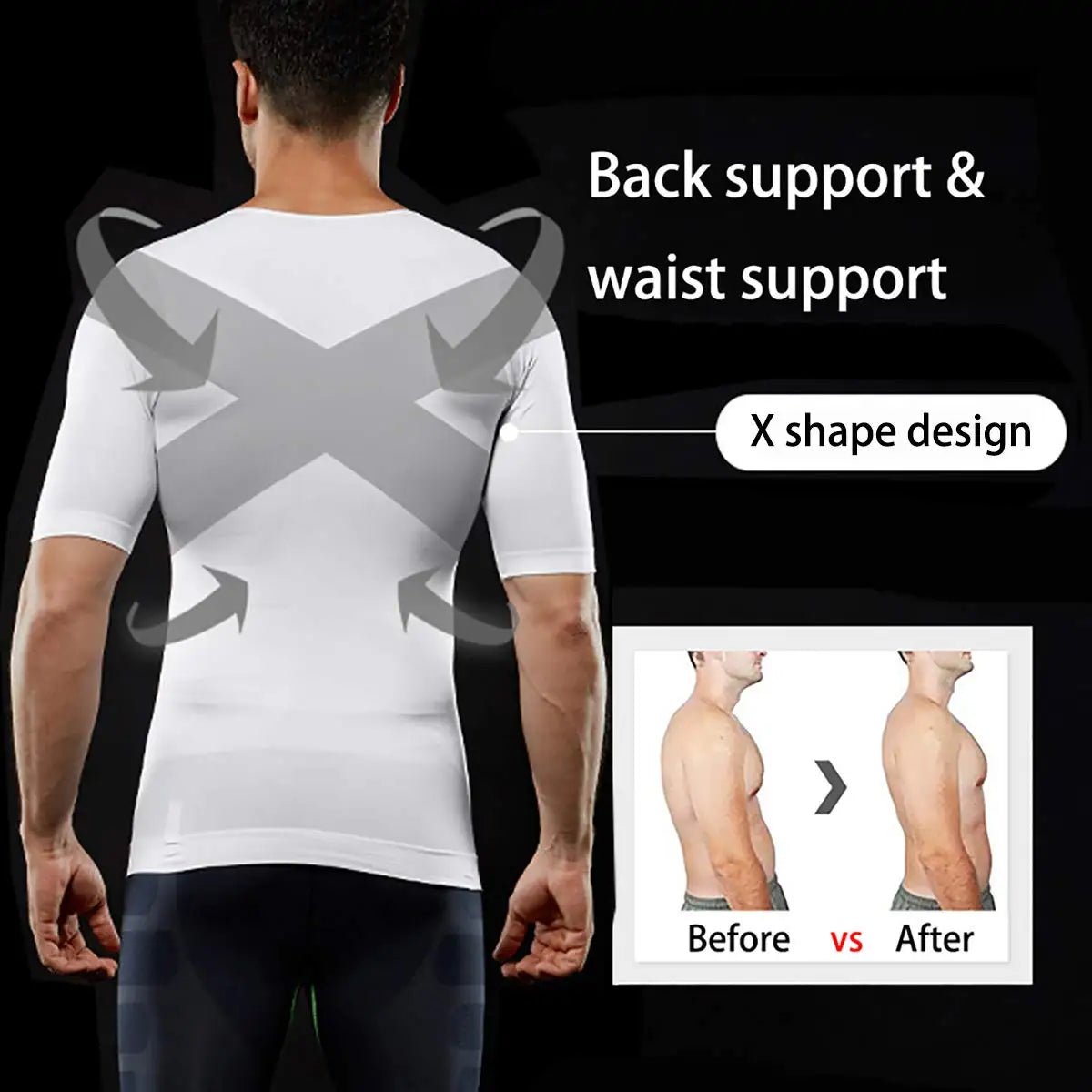 Men's Slimming Compression T-Shirt Body Shaper Undershirt for Weight Loss and Gynecomastia Muscle Tank Tops with Soft Design