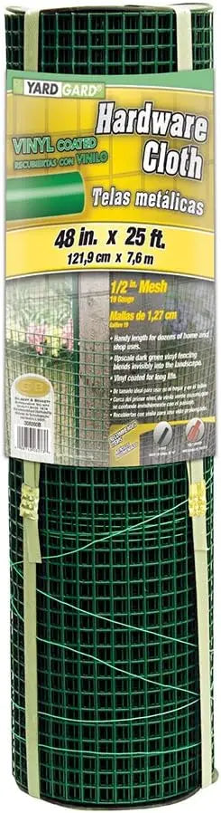1/2 in. Mesh Welded Wire Fence Hardware Cloth – 48 in. x 25 ft. Galvanized Steel for Garden Protection,Rabbit Fencing and Crafts
