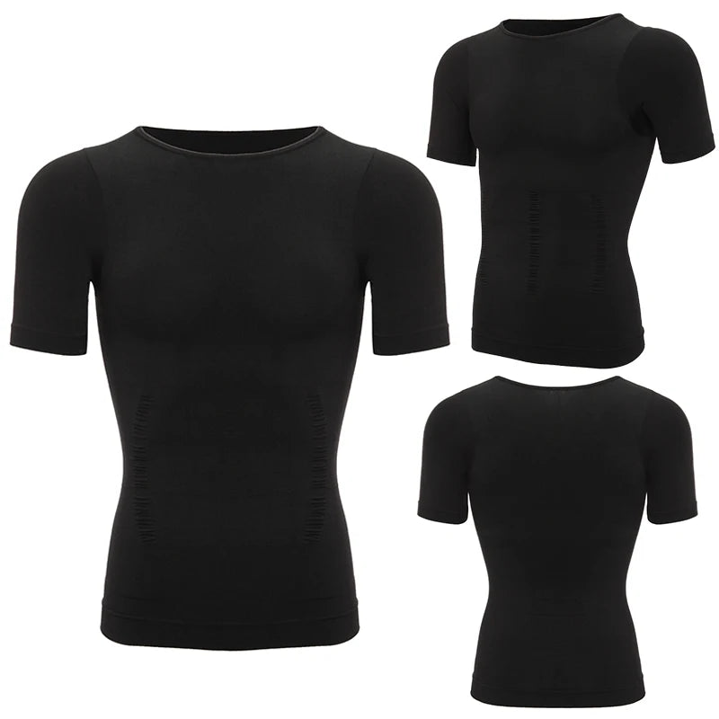 Men's Slimming Compression T-Shirt Body Shaper Undershirt for Weight Loss and Gynecomastia Muscle Tank Tops with Soft Design