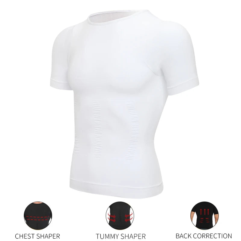 Men's Slimming Compression T-Shirt Body Shaper Undershirt for Weight Loss and Gynecomastia Muscle Tank Tops with Soft Design