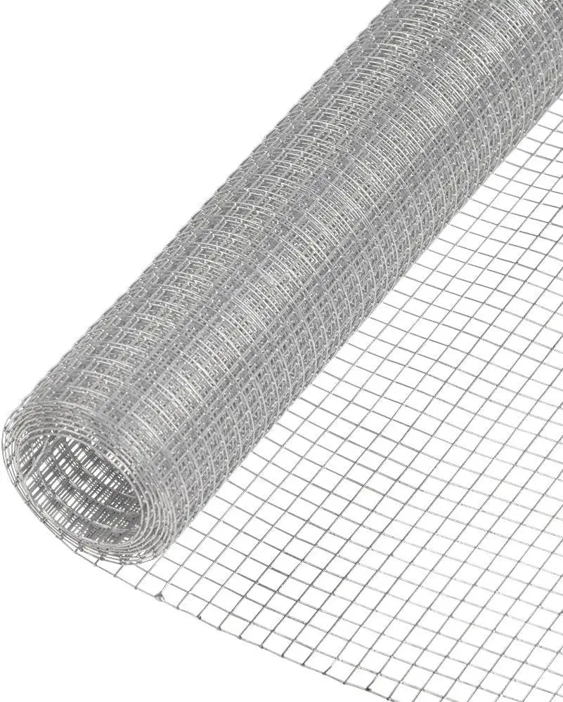 1/2 in. Mesh Welded Wire Fence Hardware Cloth – 48 in. x 25 ft. Galvanized Steel for Garden Protection,Rabbit Fencing and Crafts