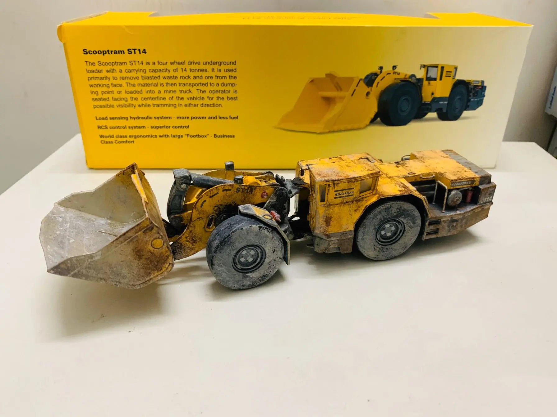 Atlas Copco Scooptram ST14 Underground Loader Muddy Edition 1/50 Scale DieCast Model New Box
