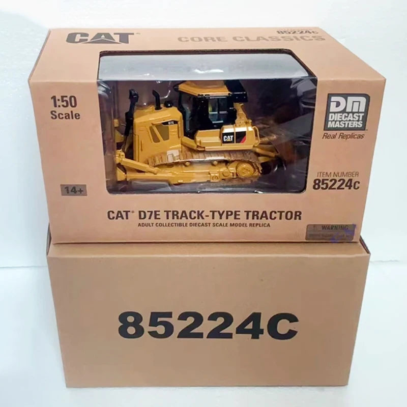 DM Diecast 1:50 Cat D7E Bulldozer Forklift Alloy Engineering Machinery Model 85224C Collection Souvenir Ornaments Toys Gift