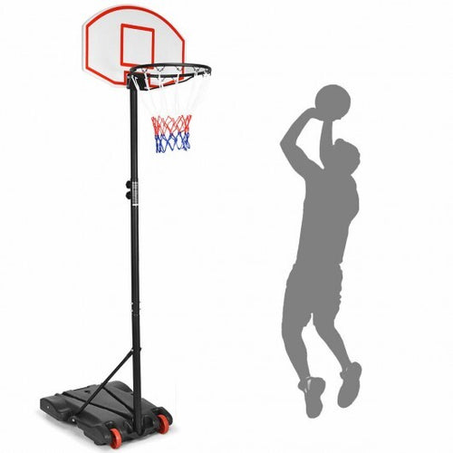 Adjustable Basketball Hoop System Stand with Wheels - Color: Black