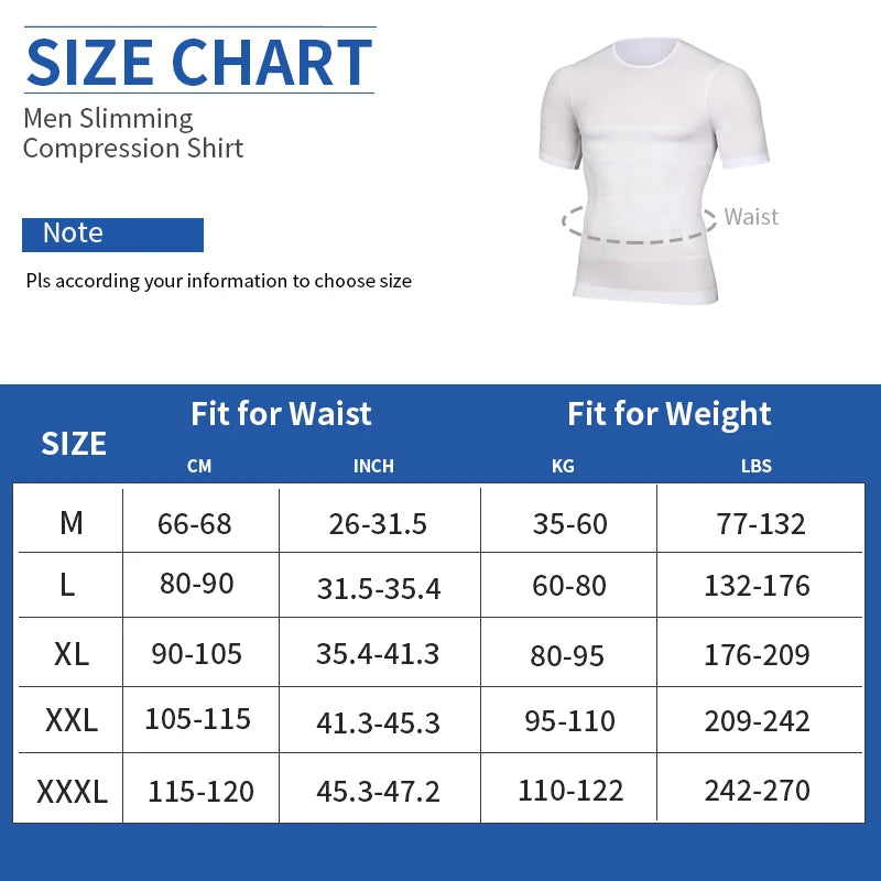 Men's Slimming Compression T-Shirt Body Shaper Undershirt for Weight Loss and Gynecomastia Muscle Tank Tops with Soft Design