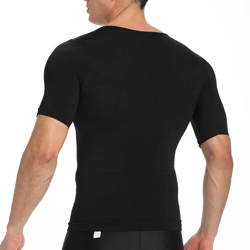 Men's Slimming Compression T-Shirt Body Shaper Undershirt for Weight Loss and Gynecomastia Muscle Tank Tops with Soft Design