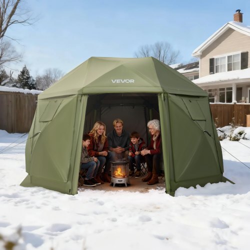 Pop up Gazebo Screen Tent, 13 x 13 ft, 13-Sided Spherical Camping Canopy Tent with Removable Top & Carry Bag, Quick-Set & Bite-Proof, Screen House Sun Shelter for 10-12 Persons, Green