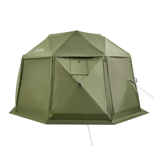 Pop up Gazebo Screen Tent, 13 x 13 ft, 13-Sided Spherical Camping Canopy Tent with Removable Top & Carry Bag, Quick-Set & Bite-Proof, Screen House Sun Shelter for 10-12 Persons, Green
