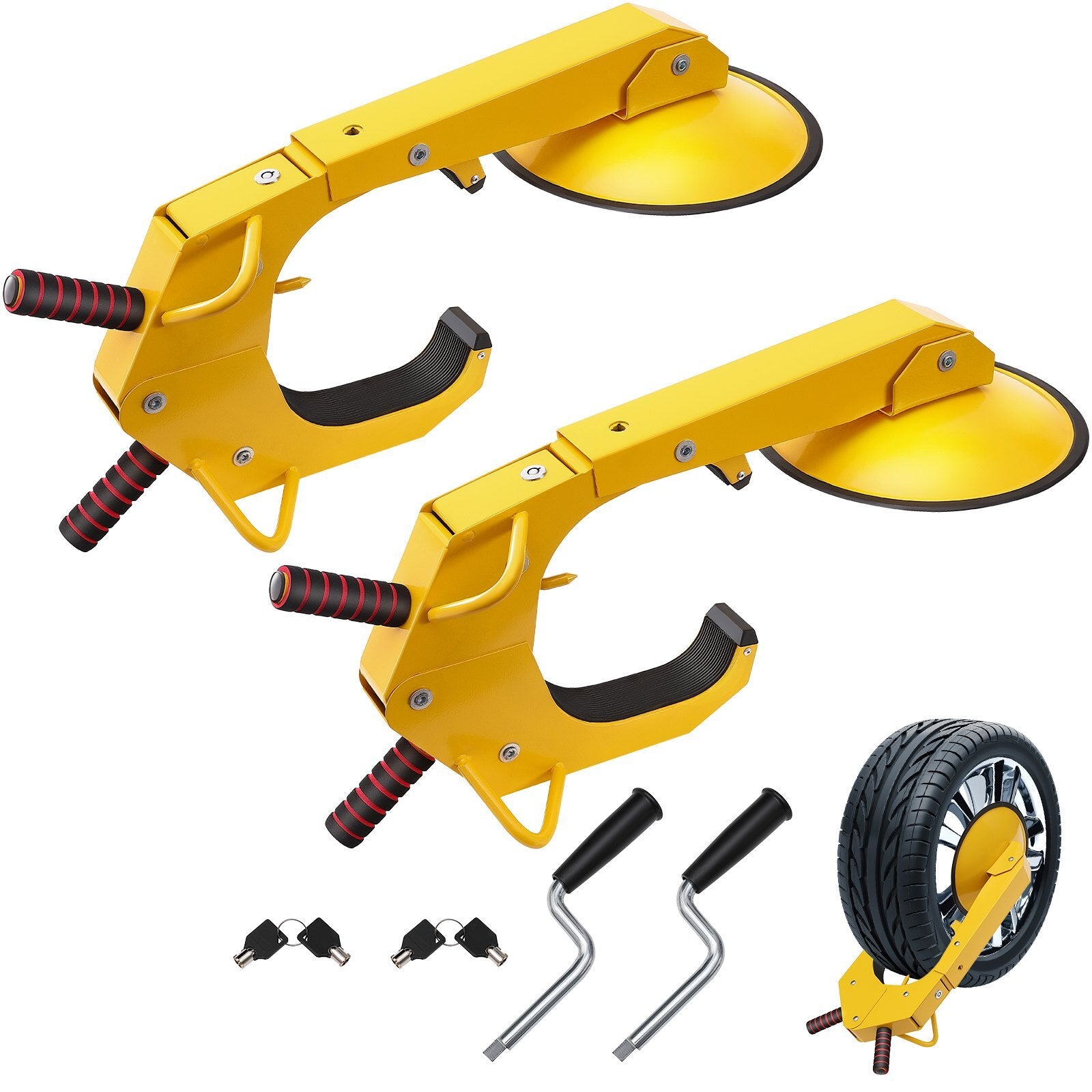 Wheel Lock Clamp, 2-Pack Trailer Wheel Lock, Heavy-Duty Anti Theft Tire Lock, Adjustable Tire Boot Lock Tire Claw, Trailer Wheel Locks for RV Trailers, Cars, Trucks, SUVs