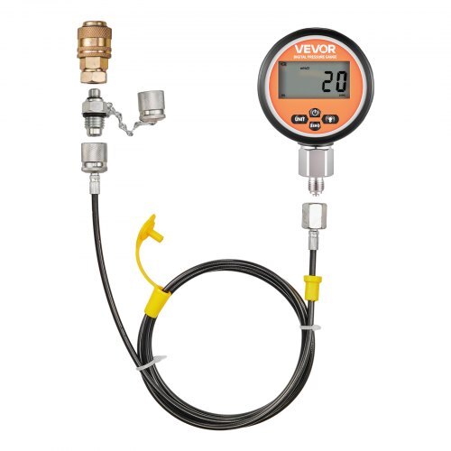 Digital Hydraulic Pressure Test Coupling Kit, 10000 PSI Pressure Gauge Manometer Tester with 2 Gauges, 9 Test Couplings, 2 Quick-Release Couplers, 2 Hoses for Excavator Construction Machinery