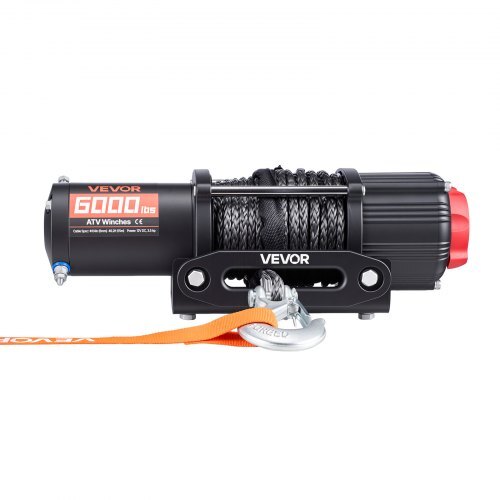 6000 lbs Electric Winch, 12V DC ATV/UTV Winch with ?0.24 in x 49.2 ft Synthetic Rope, Wireless & Wired Remote Control, IP55 Waterproof, with Fairlead Mount Plate for Towing ATV UTV Off-Road