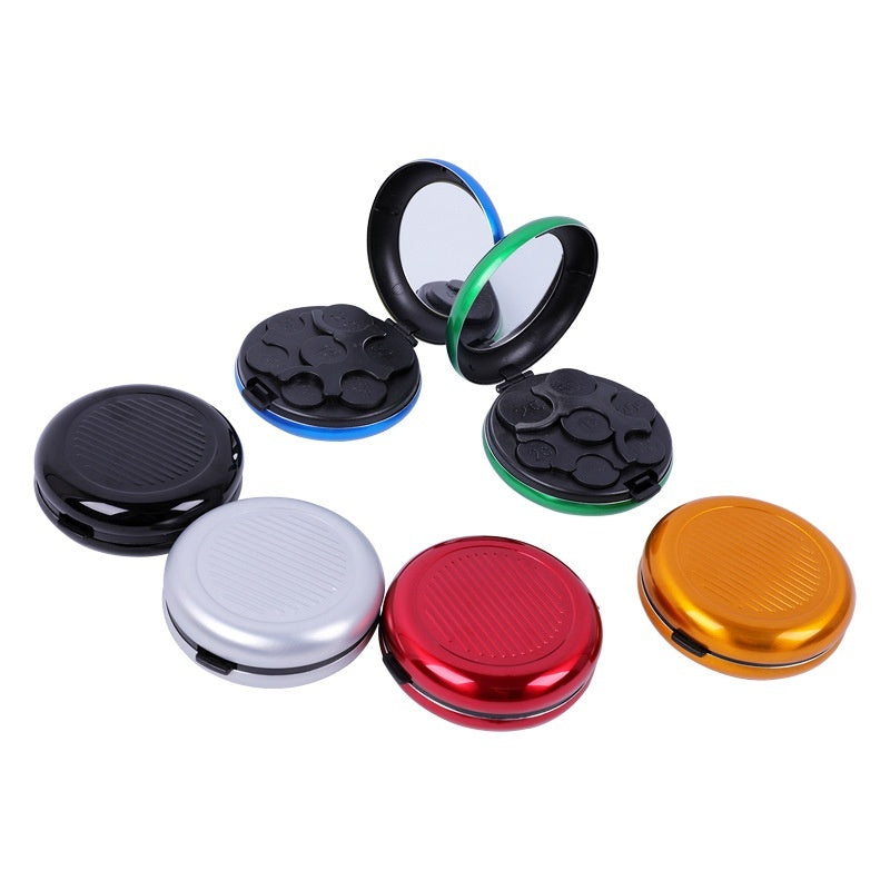 Portable Euro Coin Storage Box - Compact Money Organizer with Built-in Mirror for Travel and Home Use